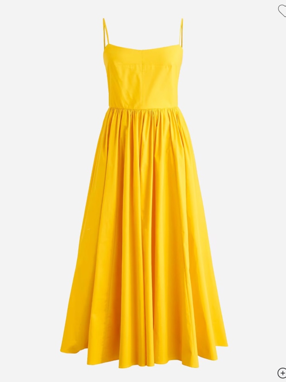 J. crew sunny yellow A-line stretch cotton poplin midi dress summer sundress 4